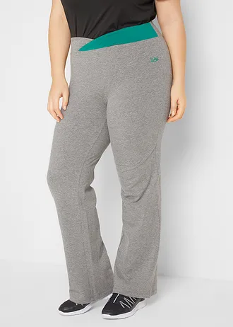 Pamut sportnadrág, Bootcut (2 db-os csomag), szín: szürke melírozott+fekete