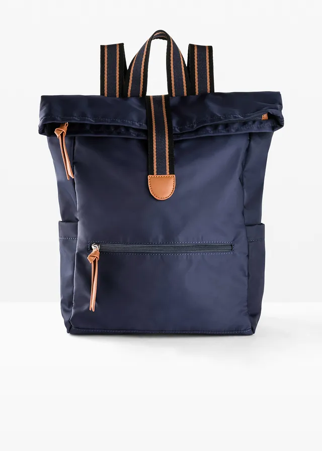 Sac à dos à détails contrastants, Couleur: bleu foncé