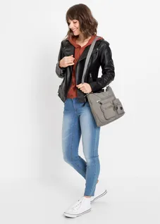 Kabelka přes rameno, s vnějšími kapsami • šedá • bonprix obchod