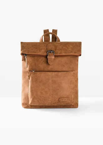 Rucsac cu buzunar exterior și cataramă • maro-coniac • magazin bonprix