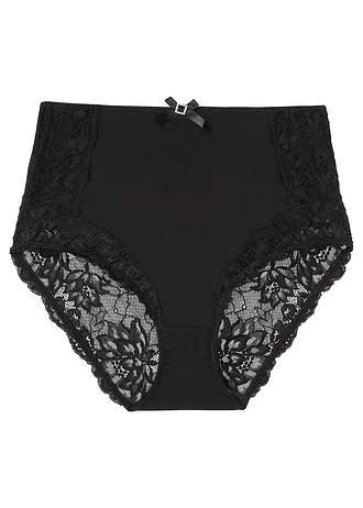 Vysoké kalhotky s jemnou krajkou • černá • bonprix obchod