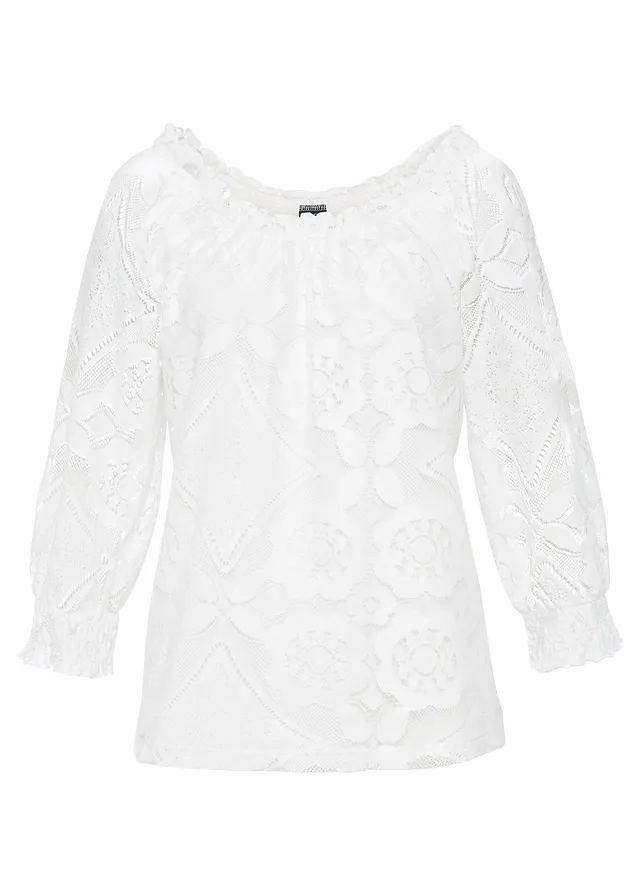 Blouse à manches ballon • ecru • Boutique bonprix