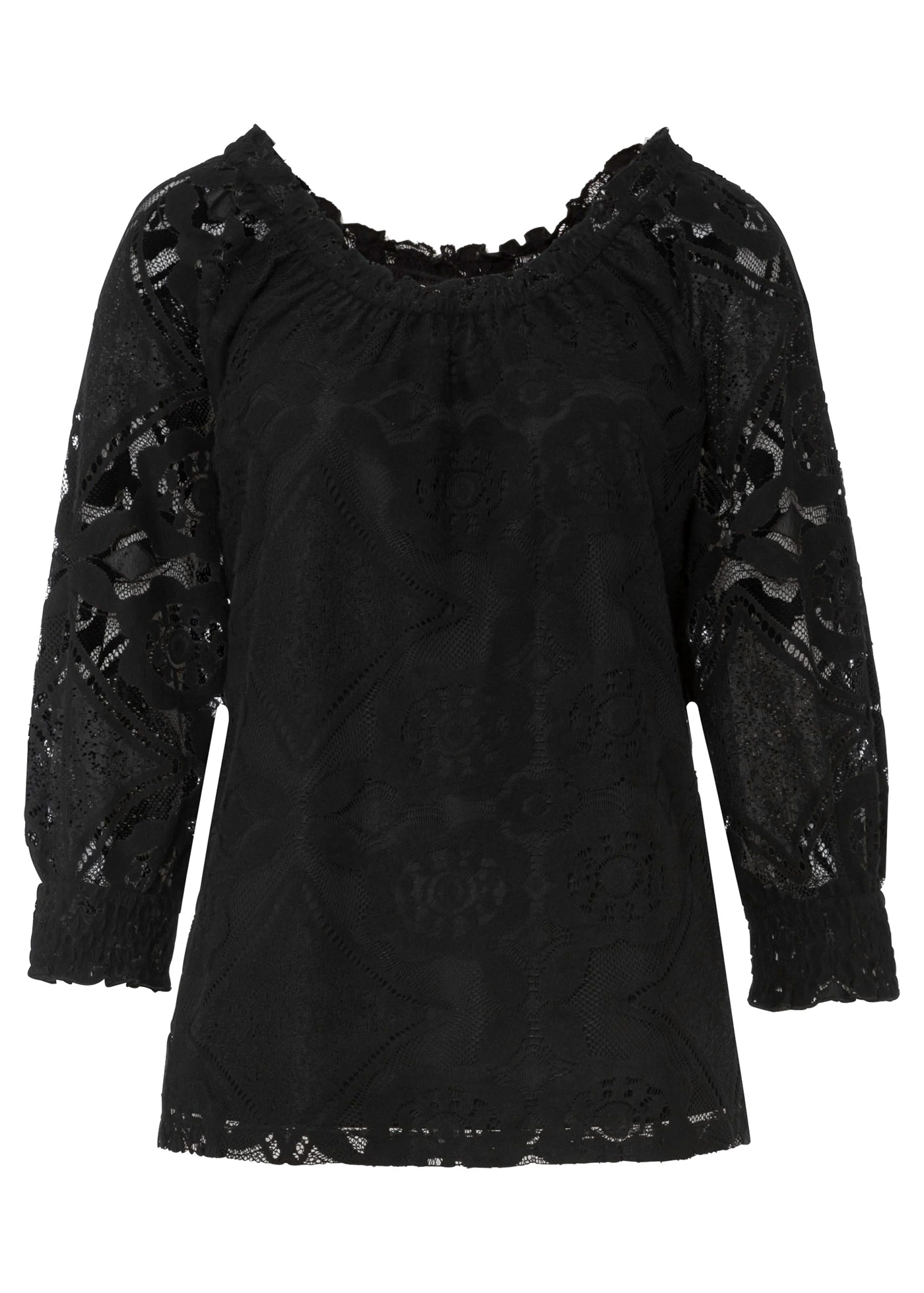 Blouse à manches ballon • noir • Boutique bonprix