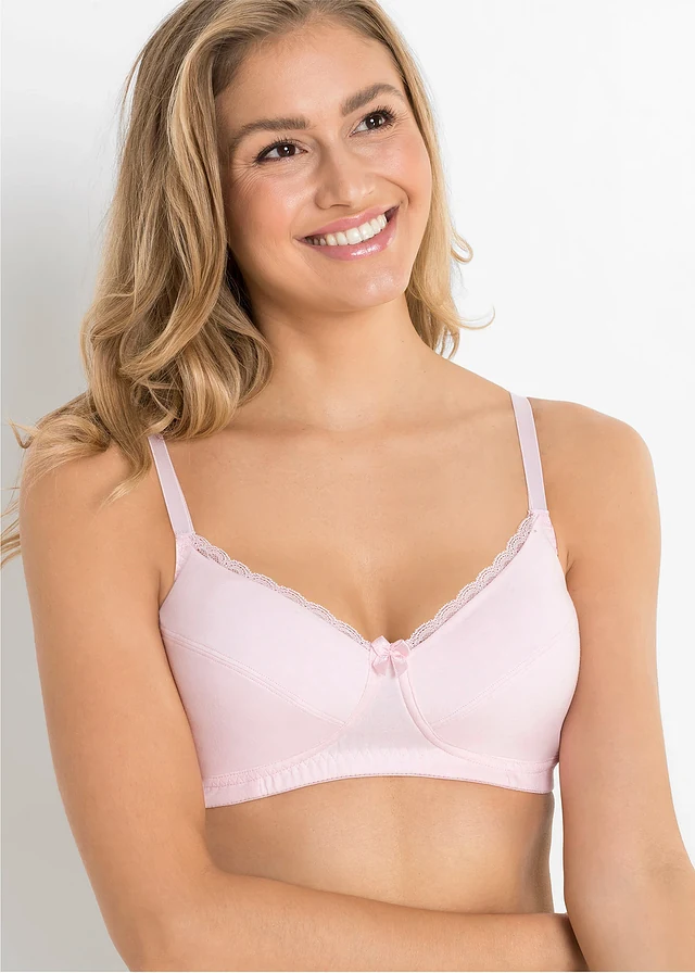 Bh zonder beugels (set van 3) met katoen, Kleur: lichtroze+donkerblauw+ecru