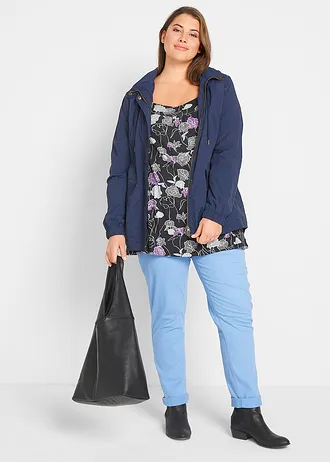 Lichte tussenjas met capuchon, Kleur: donkerblauw