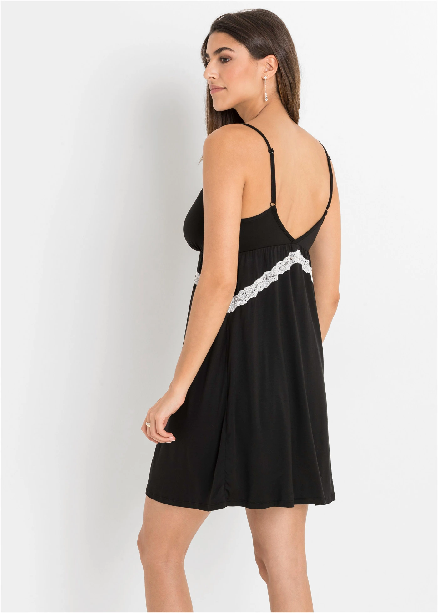 Slipdress • zwart-ecru • bonprix online shop