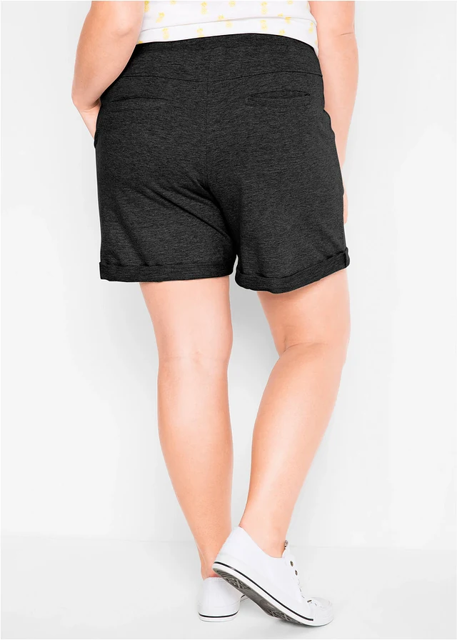Sweat short van puur katoen, Kleur: zwart