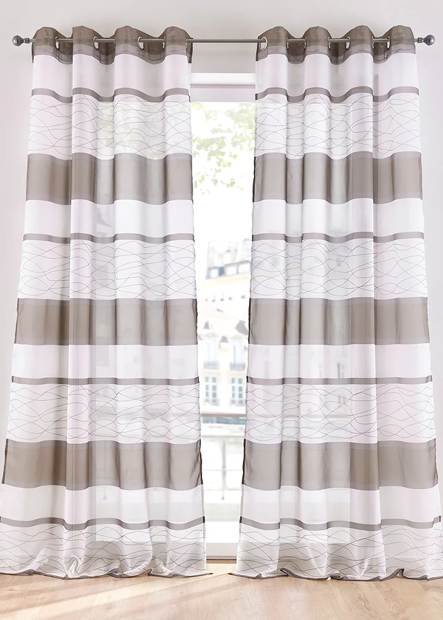 Transparant gordijn met gerecycled polyester (1 stuk)