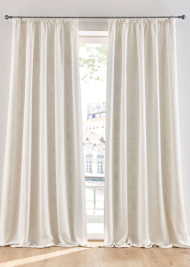 Rideau opaque texturé (1 pce), Couleur: ecru