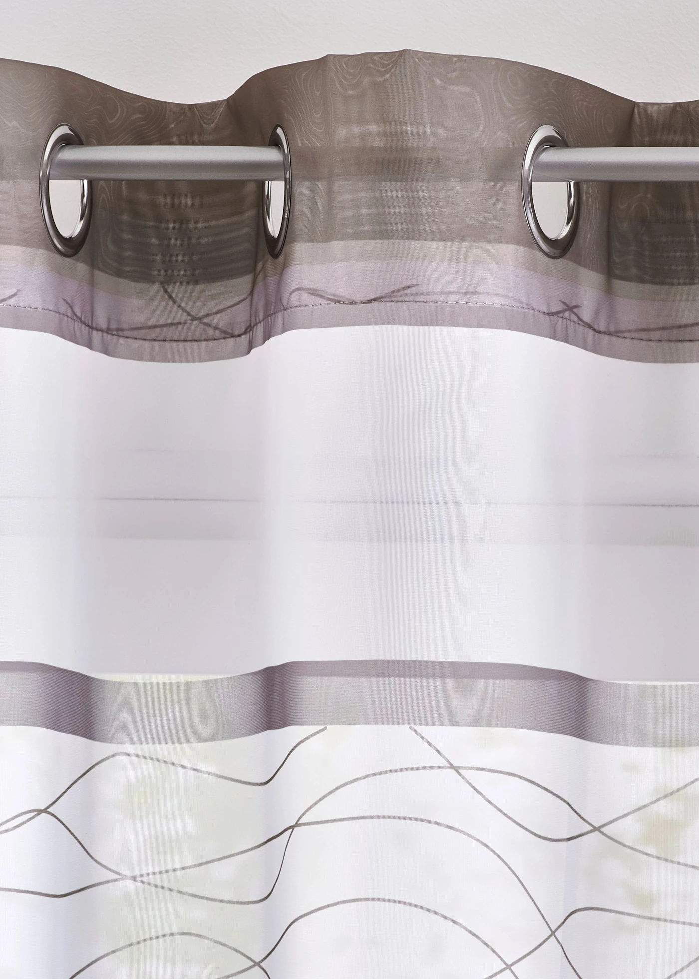 Transparant gordijn met gerecycled polyester (1 stuk) • taupe • bonprix online shop