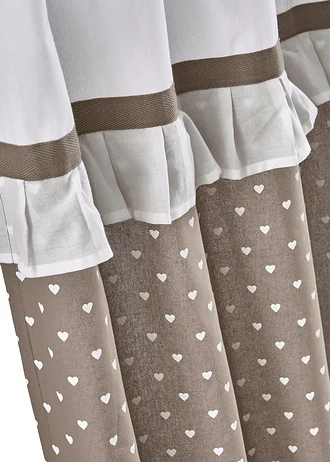 Draperie din bumbac organic, cu bentiță de drapare (1 buc.) • gri-bej • magazin bonprix