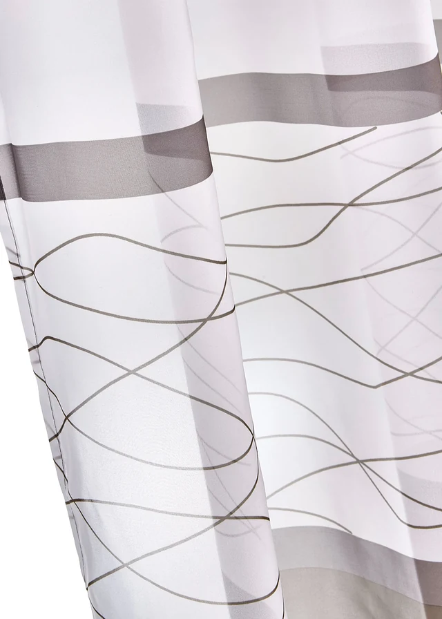 Záclona (1 ks), recyklovaný polyester • hnedosivá priečne pásikované • obchod bonprix