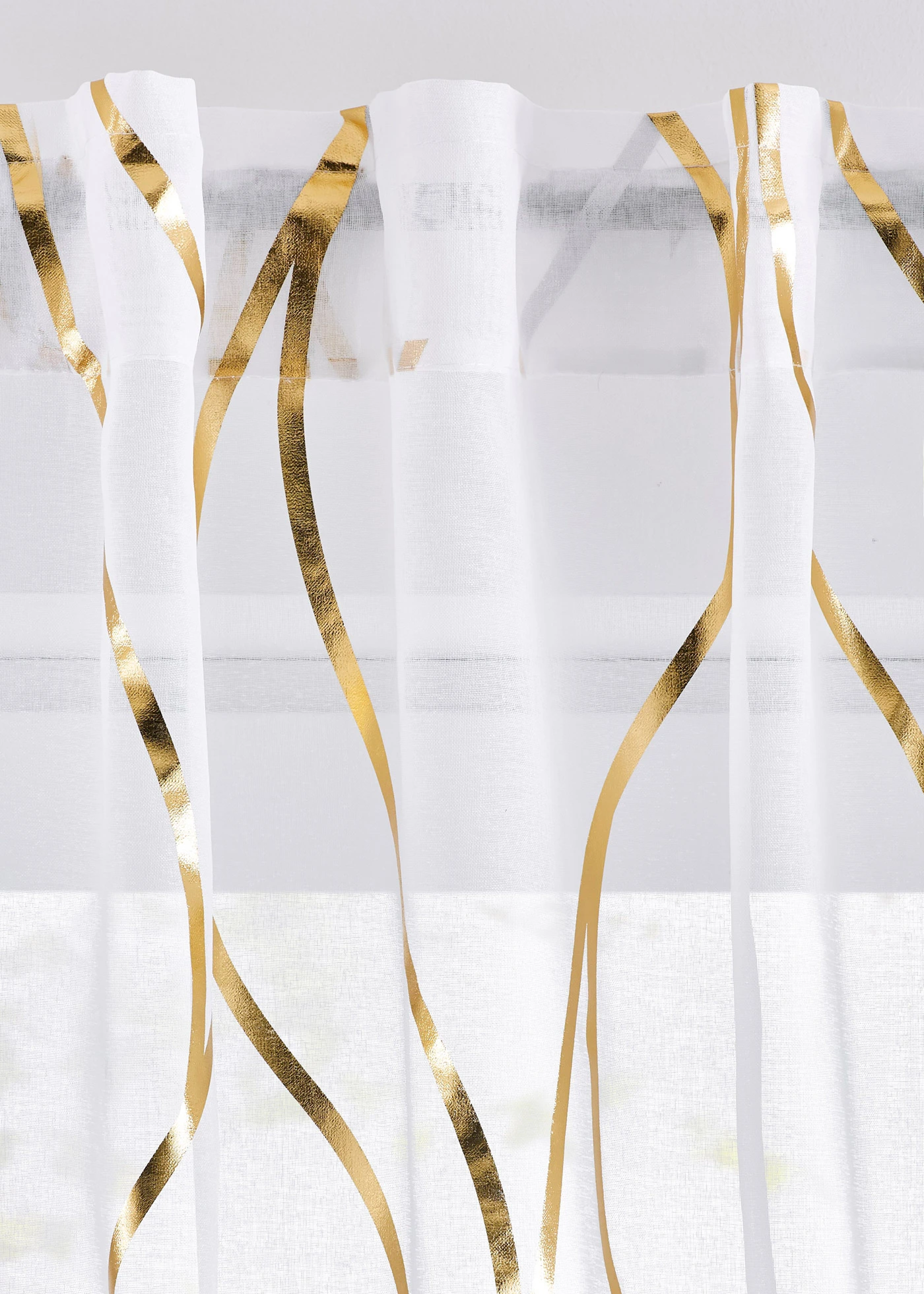 Záclona s lesklým potiskem (1 ks v balení) • bílá-zlatá • bonprix obchod