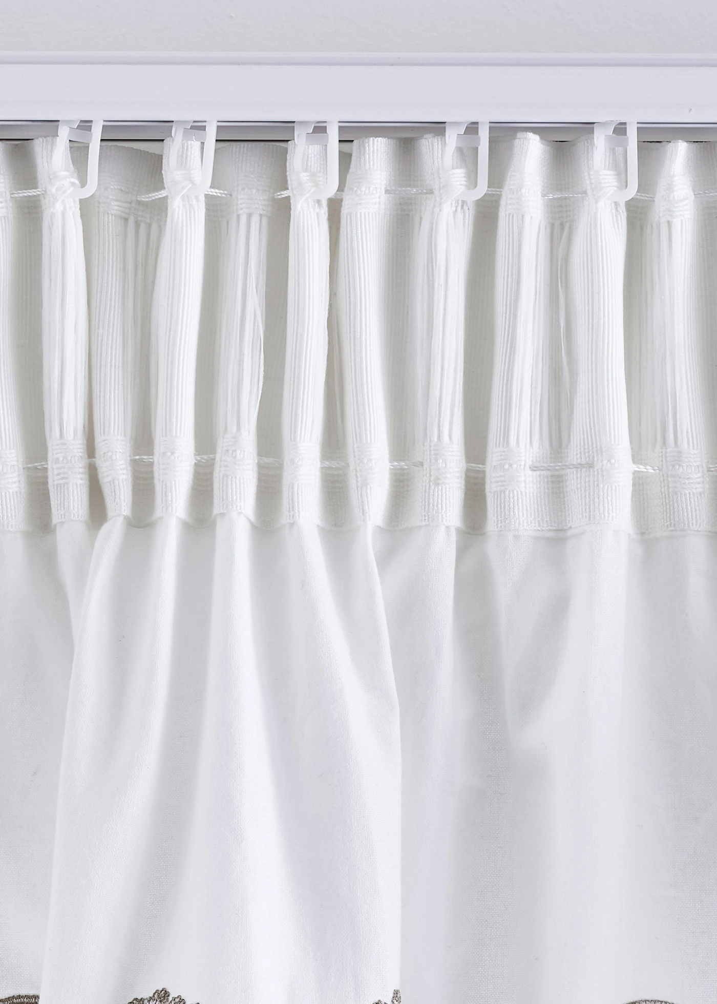 Draperie din bumbac organic, cu bentiță de drapare (1 buc.) • gri-bej • magazin bonprix