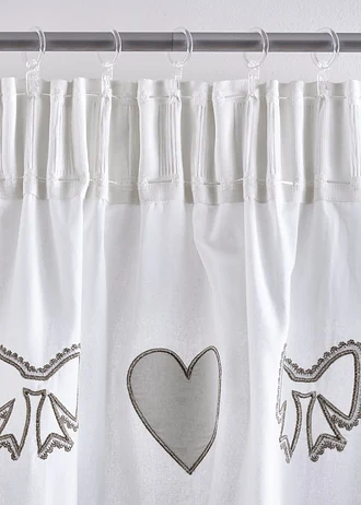 Draperie din bumbac organic, cu bentiță de drapare (1 buc.) • gri-bej • magazin bonprix