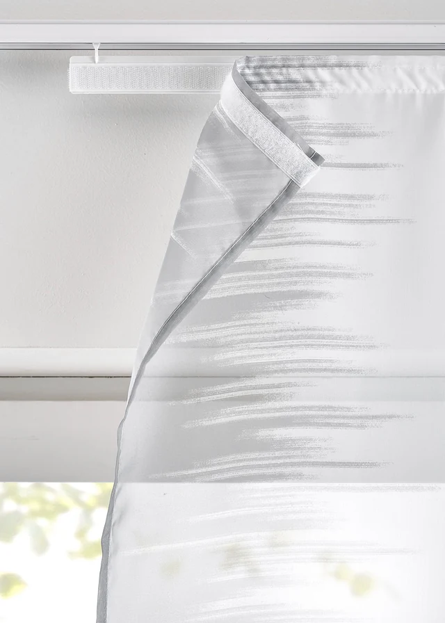 Paneelgordijn met print (2 stuks), Kleur: grijs-sand