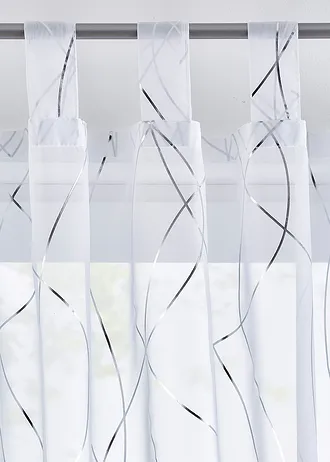 Voilage à imprimé brillant (1 pce) • blanc-argenté • Boutique bonprix