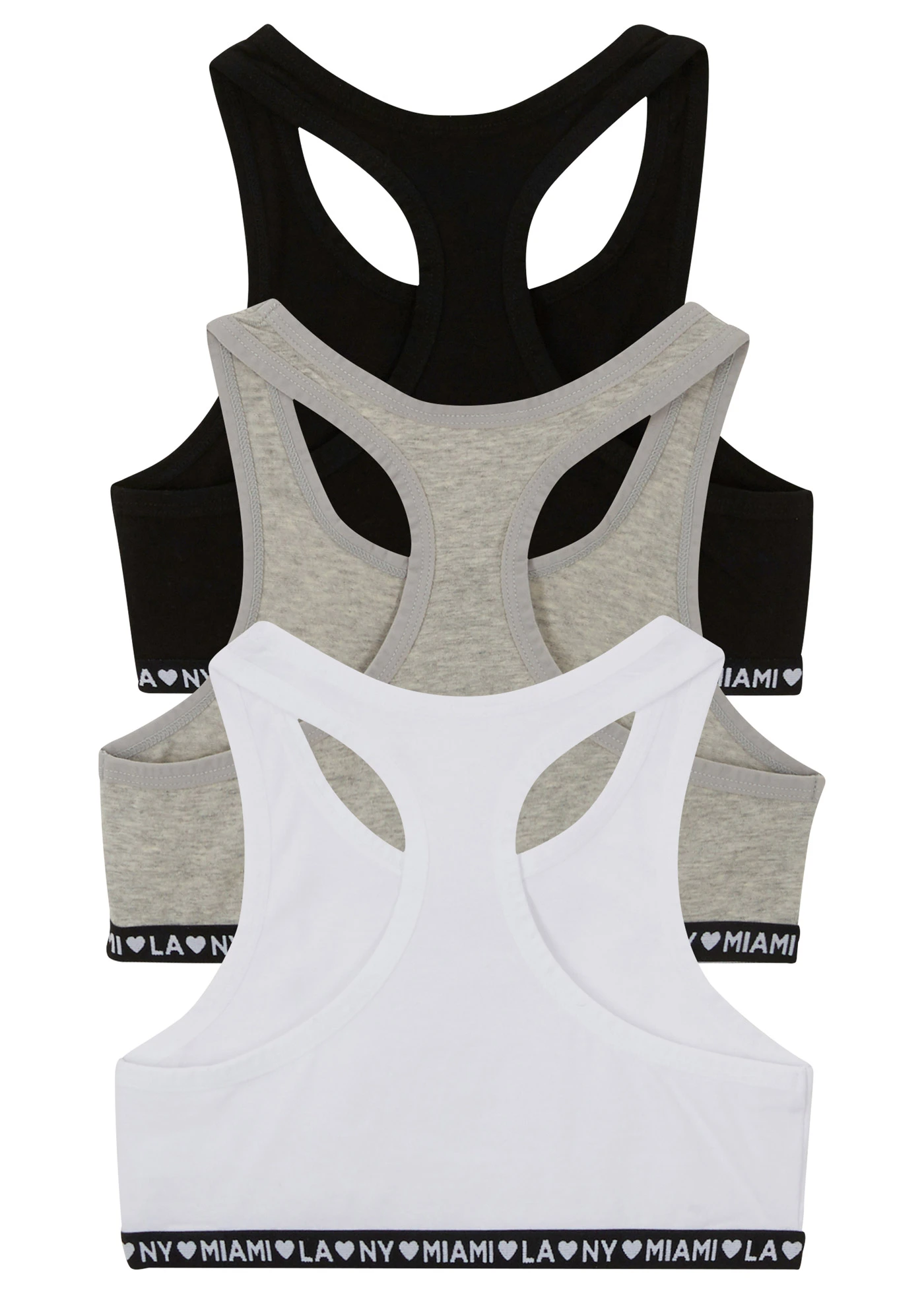 Biustonosz bustier z miękką bawełną (3 szt.) • czarny+biały+jasnoszary melanż • sklep bonprix