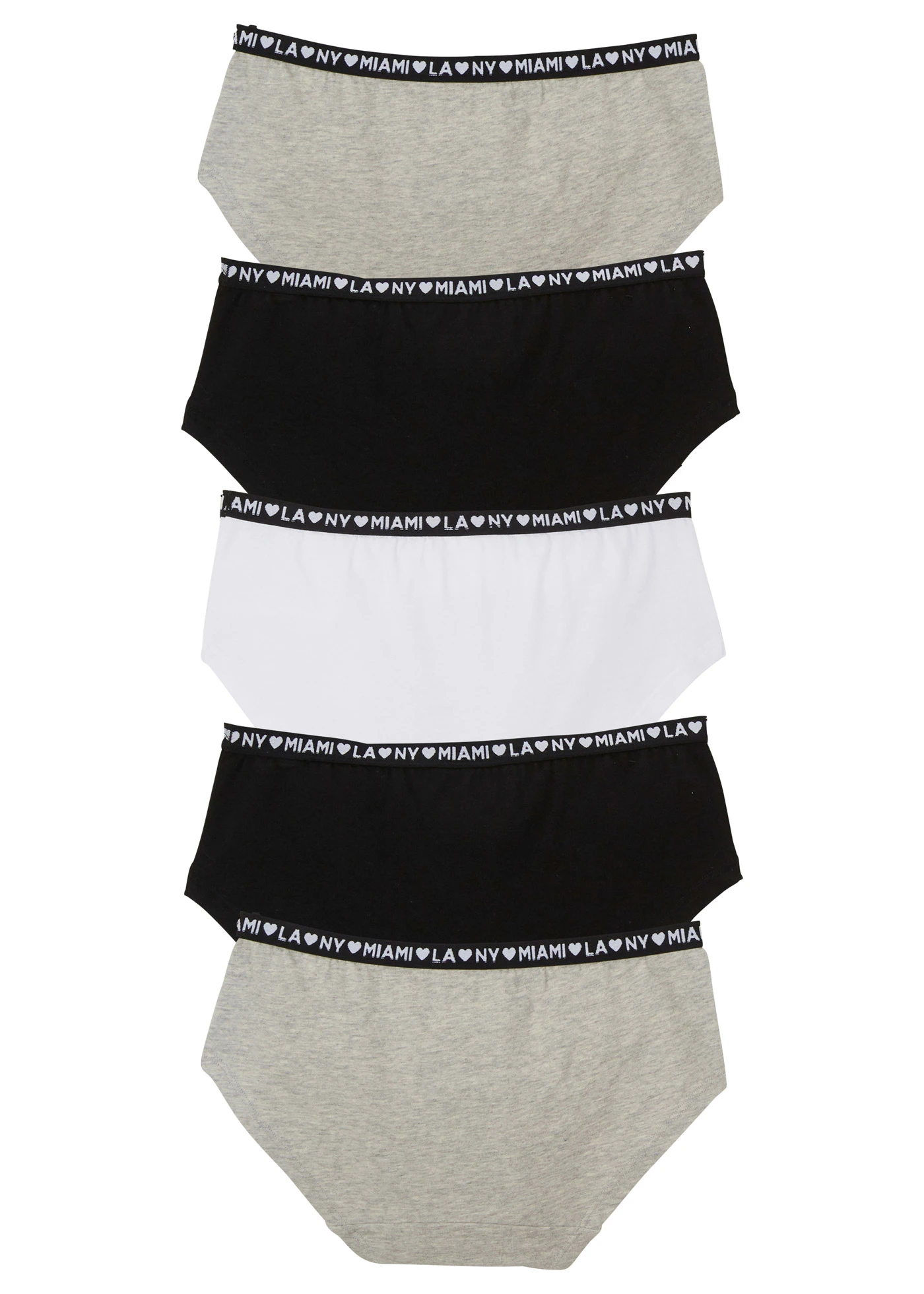 Hipster met zacht katoen (set van 5) • zwart+wit+lichtgrijs gemêleerd • bonprix online shop