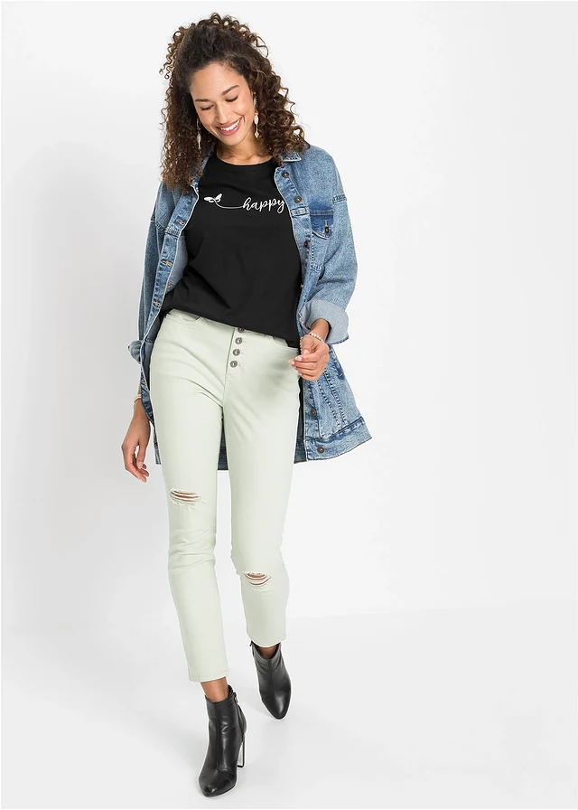 T-shirt van katoen • zwart met print • product-page.page-title-suffix