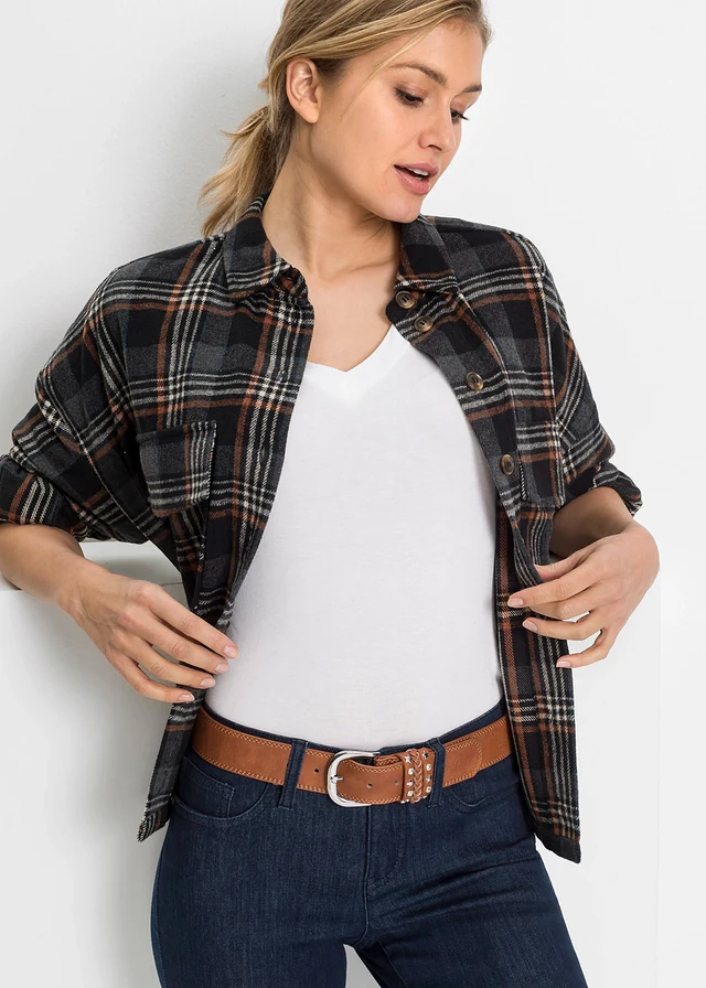 Riem met studdetails, Kleur: cognac-zilverkleur