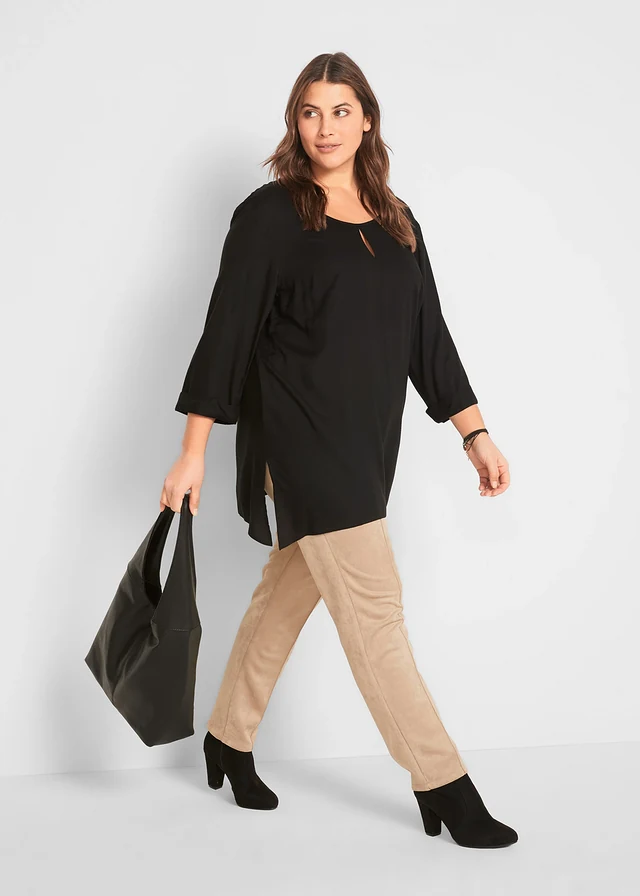 Blouse van viscose, Kleur: zwart