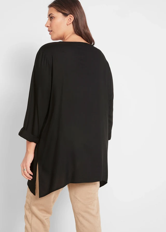Blouse 100% viscose, Couleur: noir