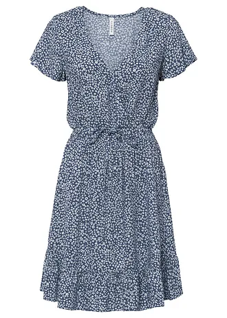 Minišaty z udržitelné viskózy • indigo + s květy • bonprix obchod