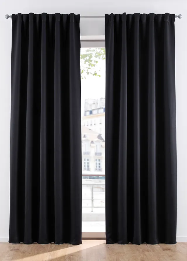 Rideau obscurcissant (1 pce), nombreuses tailles • noir • Boutique bonprix