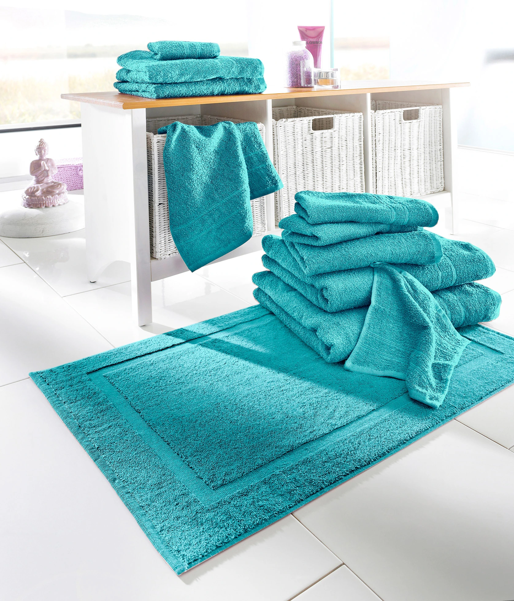 Hotelmat van katoen (set van 2) • petrol • bonprix online shop