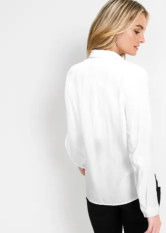 Chemisier fluide en viscose, Couleur: blanc