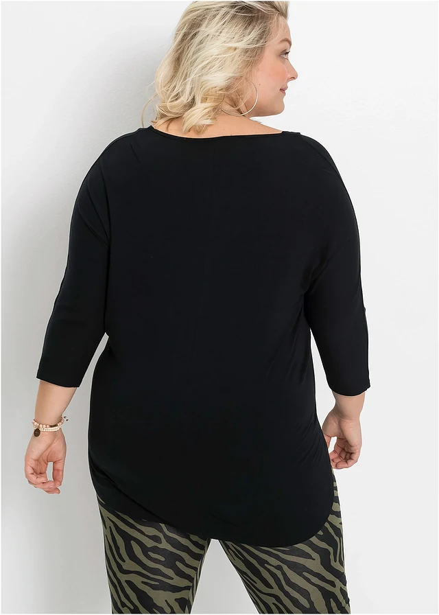 T-shirt fluide, Couleur: noir