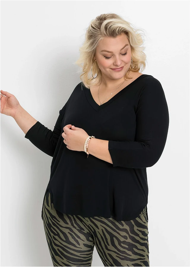 T-shirt fluide, Couleur: noir