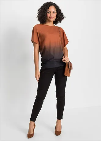 Shirt met kleurverloop • kastanjebruin-zwart • bonprix online shop