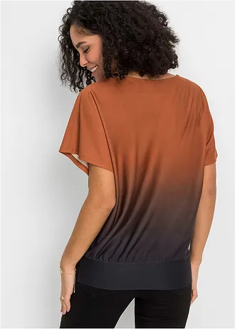 Bluză în degradeu • maro-castaniu-negru • magazin bonprix