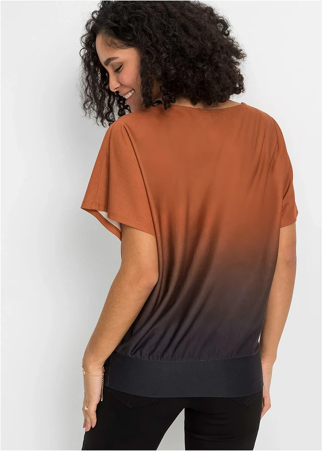 Shirt met kleurverloop • kastanjebruin-zwart • product-page.page-title-suffix