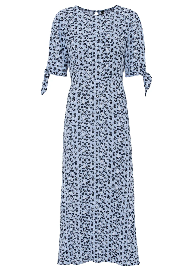 Rochie midi, culoare: albastru perlat înflorat