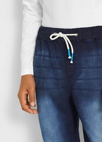 Džíny z teplákoviny, bez zapínání, Regular Fit, Straight • nočně modrý denim • bonprix obchod