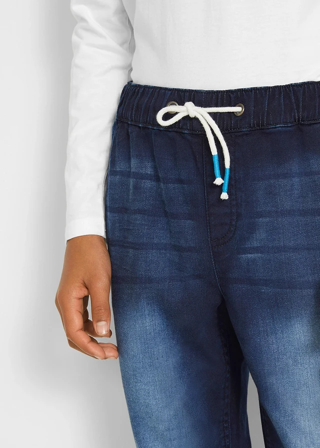 Pantalon jogger droit effet denim, Regular • bleu nuit denim • product-page.page-title-suffix