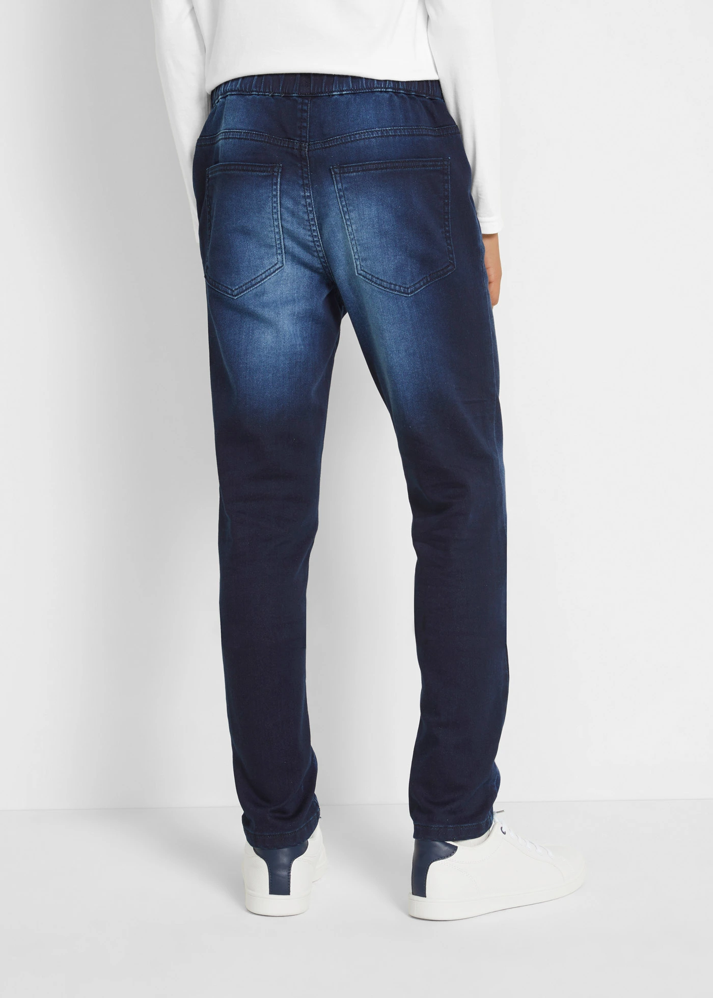 Džíny z teplákoviny, bez zapínání, Regular Fit, Straight • nočně modrý denim • bonprix obchod