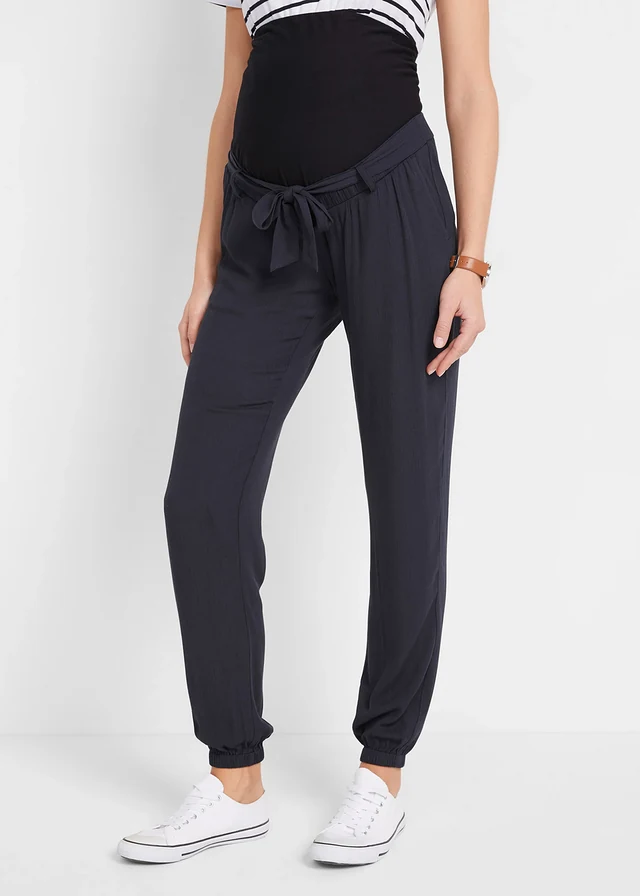 Pantalon de grossesse en viscose légère, loose • noir • product-page.page-title-suffix