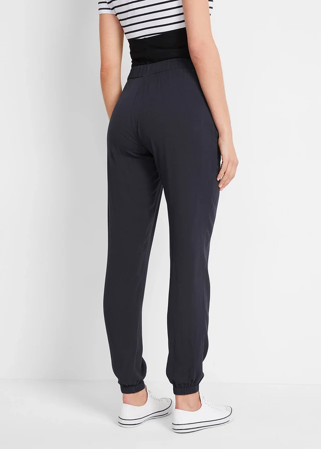 Zwangerschapsbroek van viscose, loose fit, Kleur: zwart