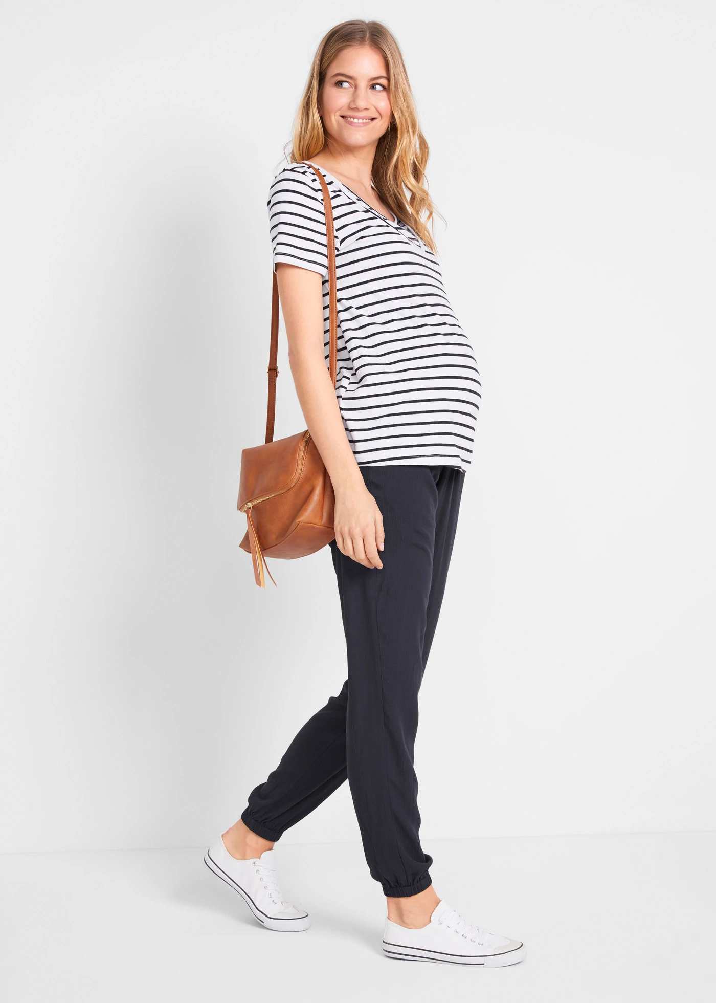 Zwangerschapsbroek van viscose, loose fit • zwart • bonprix online shop