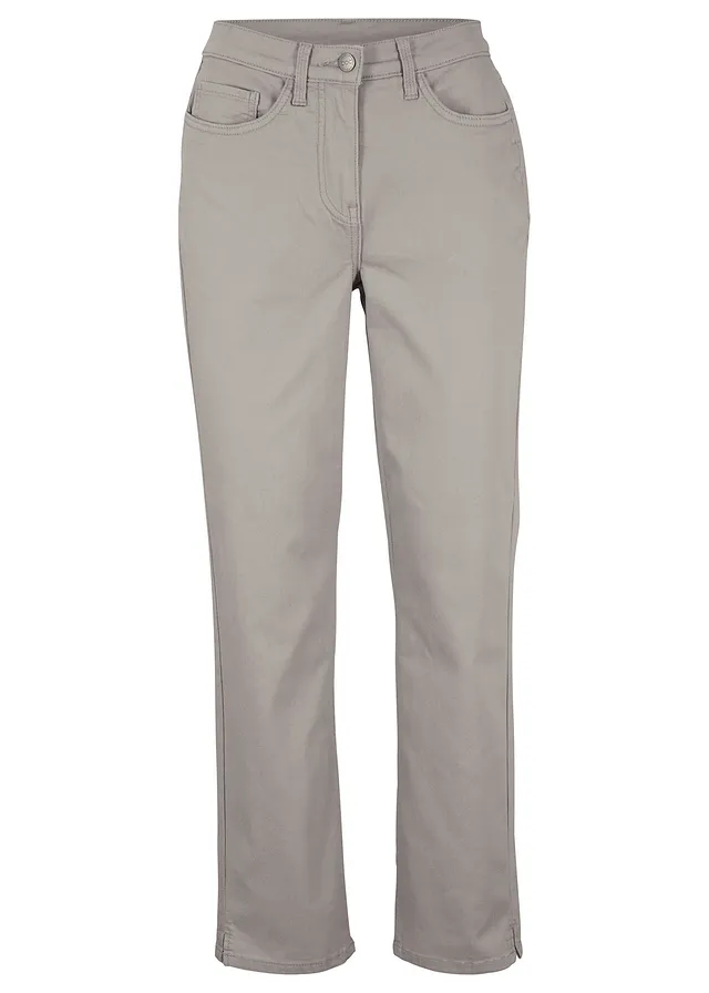 Strečové džíny s rovnými nohavicemi, Mid Waist • stříbrnošedá • bonprix obchod