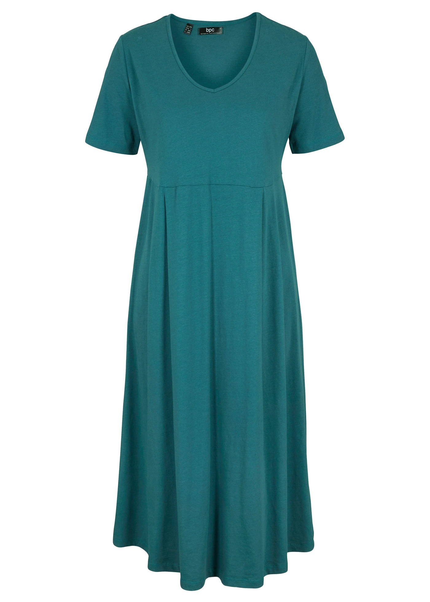 Robe midi en jersey coton • vert poivre uni • Boutique bonprix