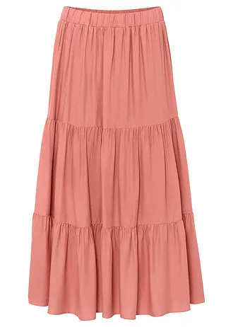 Midi sukně z mačkané viskózy