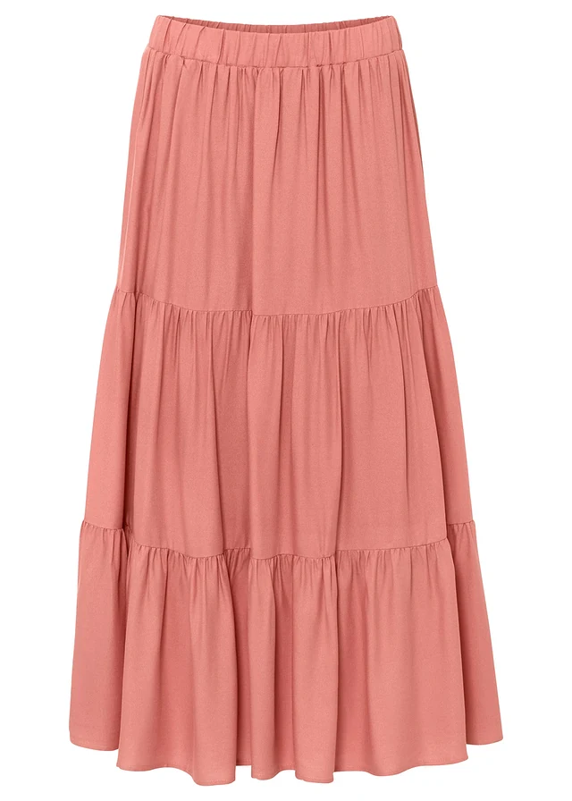 Crinkle midi rok van viscose