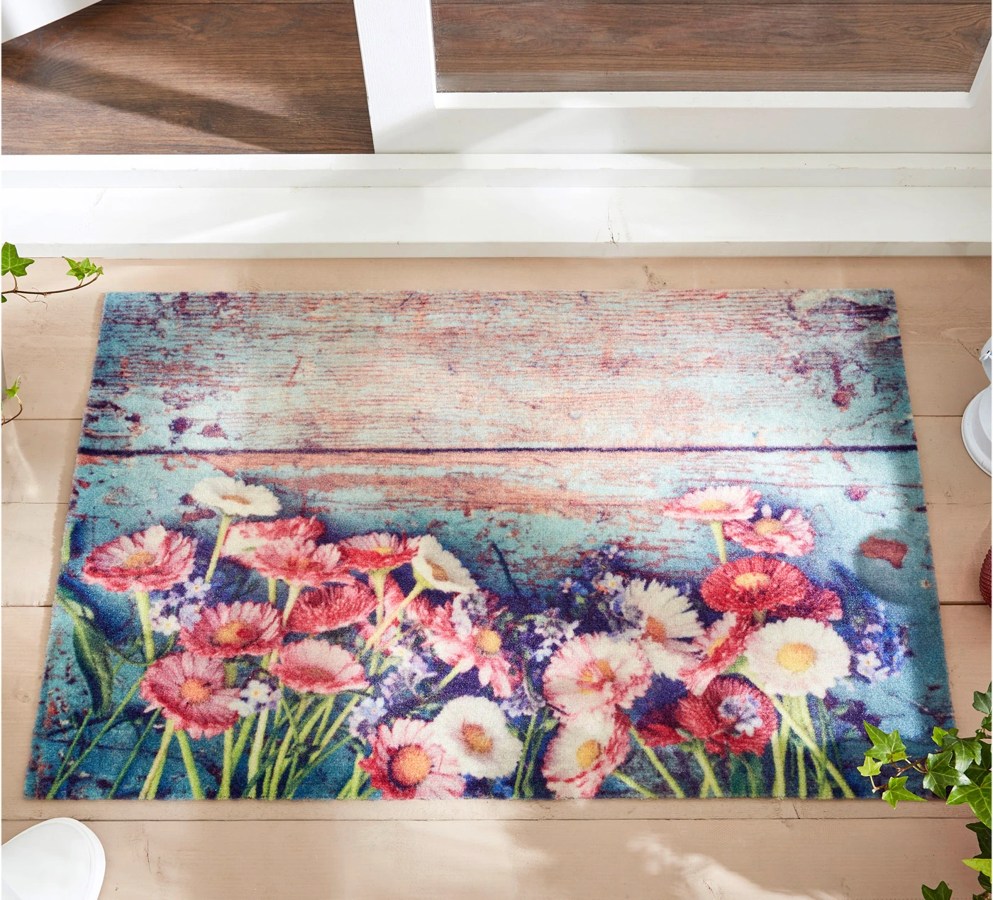 Preş de intrare cu design floral • roz viu • magazin bonprix