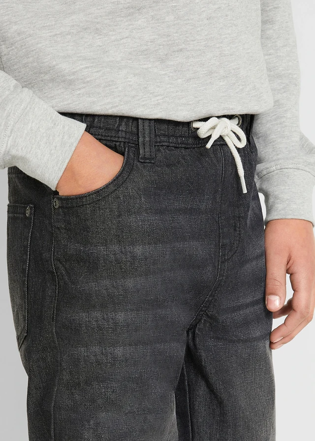 Lot de 2 pantalons regular à taille élastiquée • bleu denim + noir denim • product-page.page-title-suffix