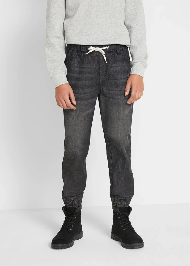 Lot de 2 pantalons regular à taille élastiquée • bleu denim + noir denim • product-page.page-title-suffix